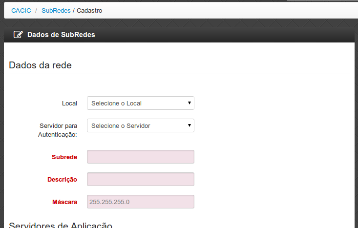 imagem cadastro subredes